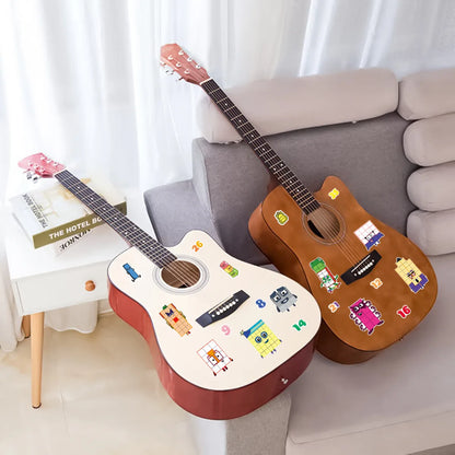 Cartoon Number Building Puzzle Sticker Set