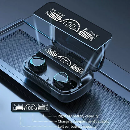 M10 TWS Bluetooth 5.3 Wireless Earbuds with LED Charging Case