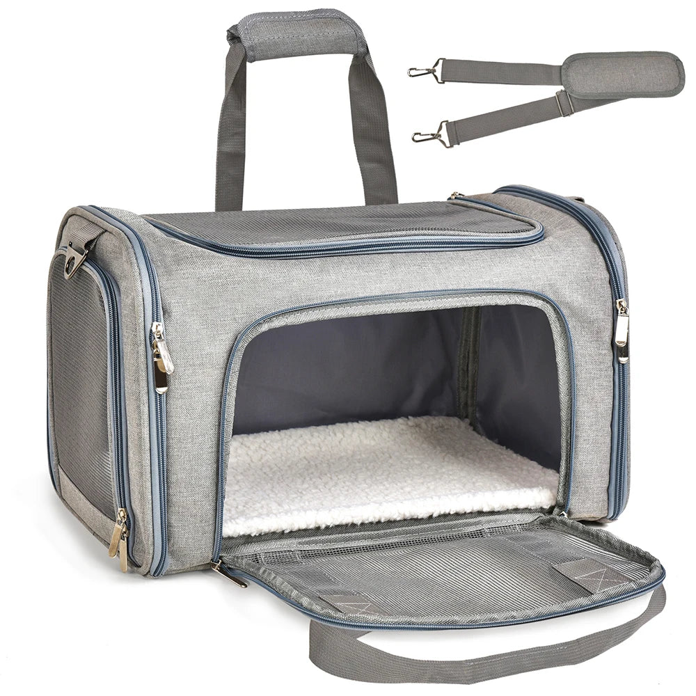 Airline Approved Soft-Sided Pet Carrier Bag for Small Dogs & Cats