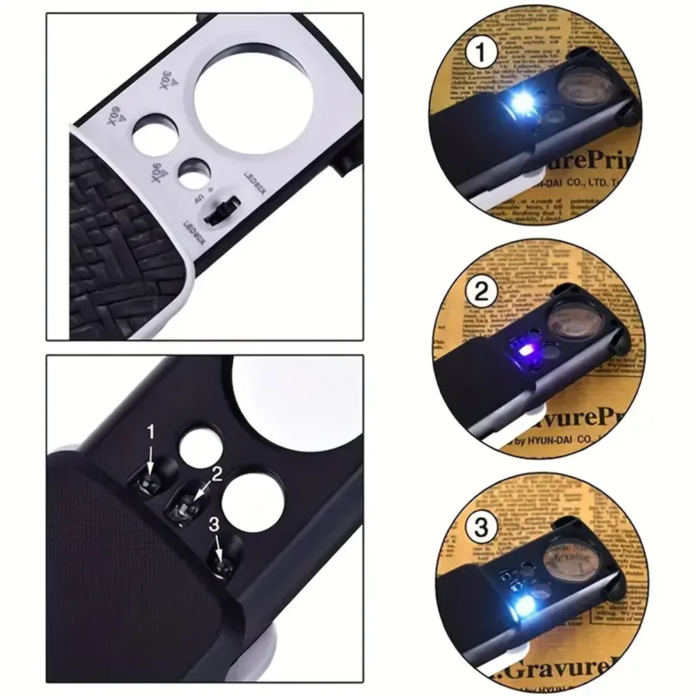 LED UV Jewelry Magnifier Loupe