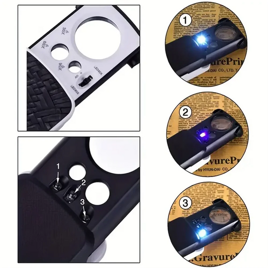 LED UV Jewelry Magnifier Loupe