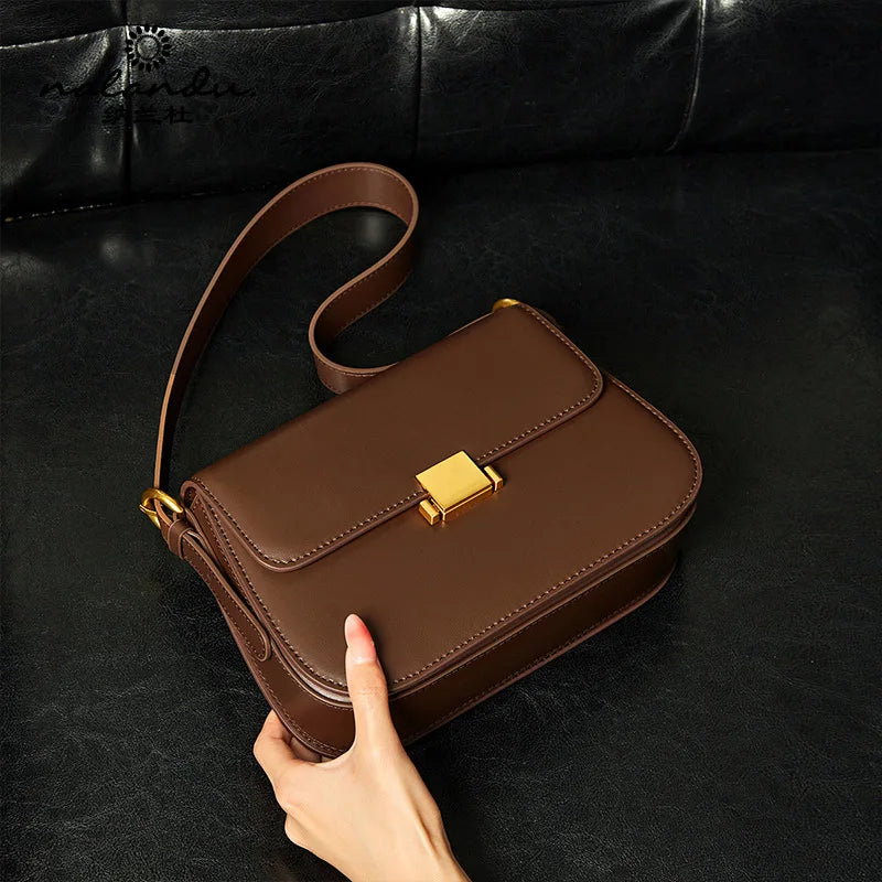 Vintage Leather Crossbody Handbag
