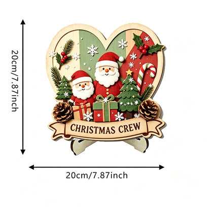 Wooden Christmas Tabletop Ornament with Stand