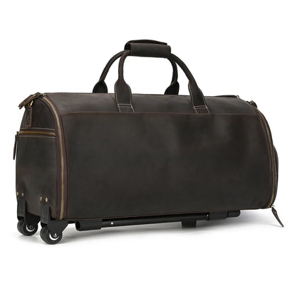 Crazy Horse Leather Travel Bag for Suits