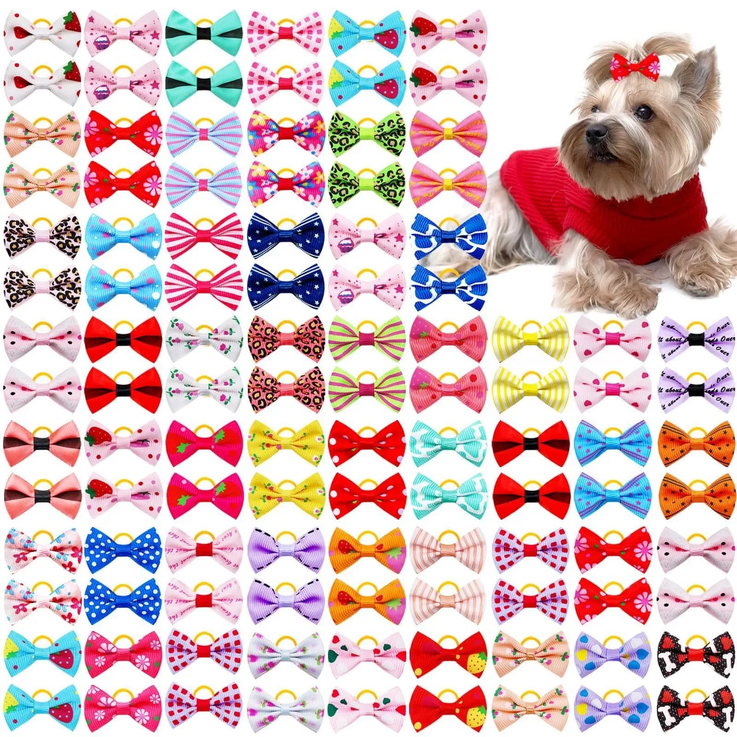 10Pcs Cute Pet Hair Bow Accessories