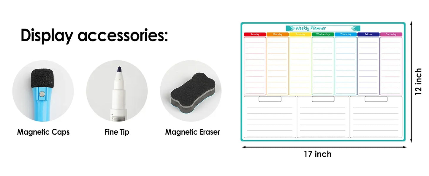 A3 Magnetic Weekly & Monthly Planner Whiteboard for Fridge