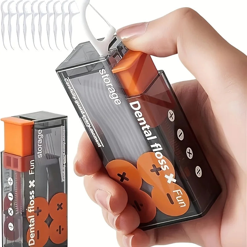 Portable Floss Dispenser with 10 Floss Picks