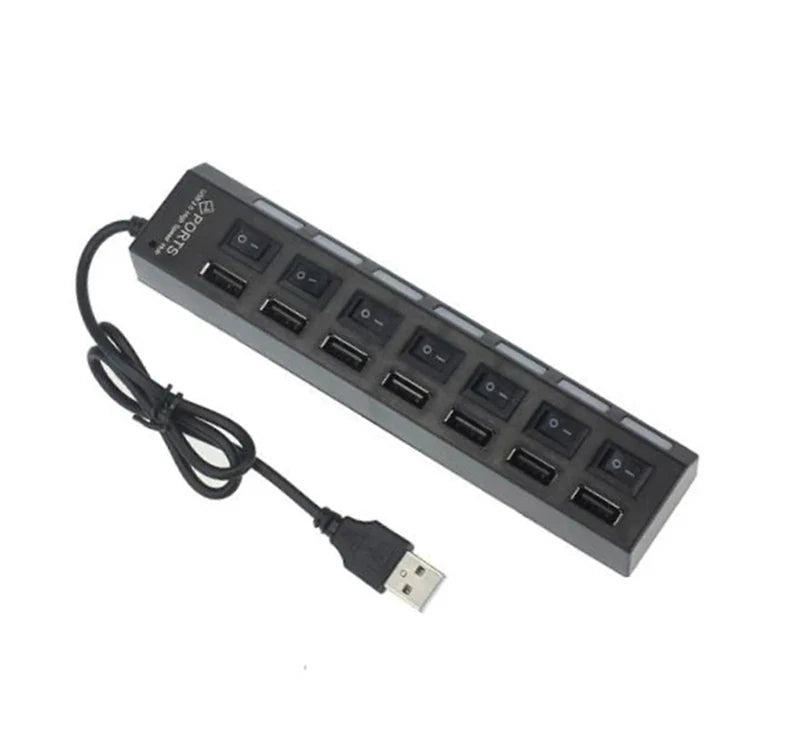 7-Port USB 2.0 Hub with Individual Power Switches