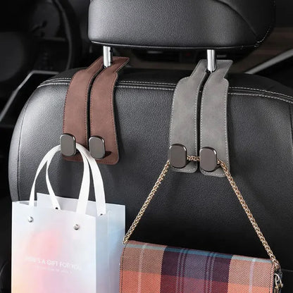 2 in 1 Car Premium Suede Hanging Dual Hook
