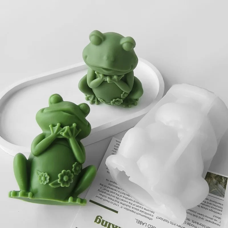 Frog Candle Silicone Mold DIY Gypsum Aromatherapy Candlestick