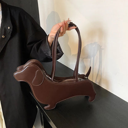 Dachshund Shaped PU Leather Shoulder Bag
