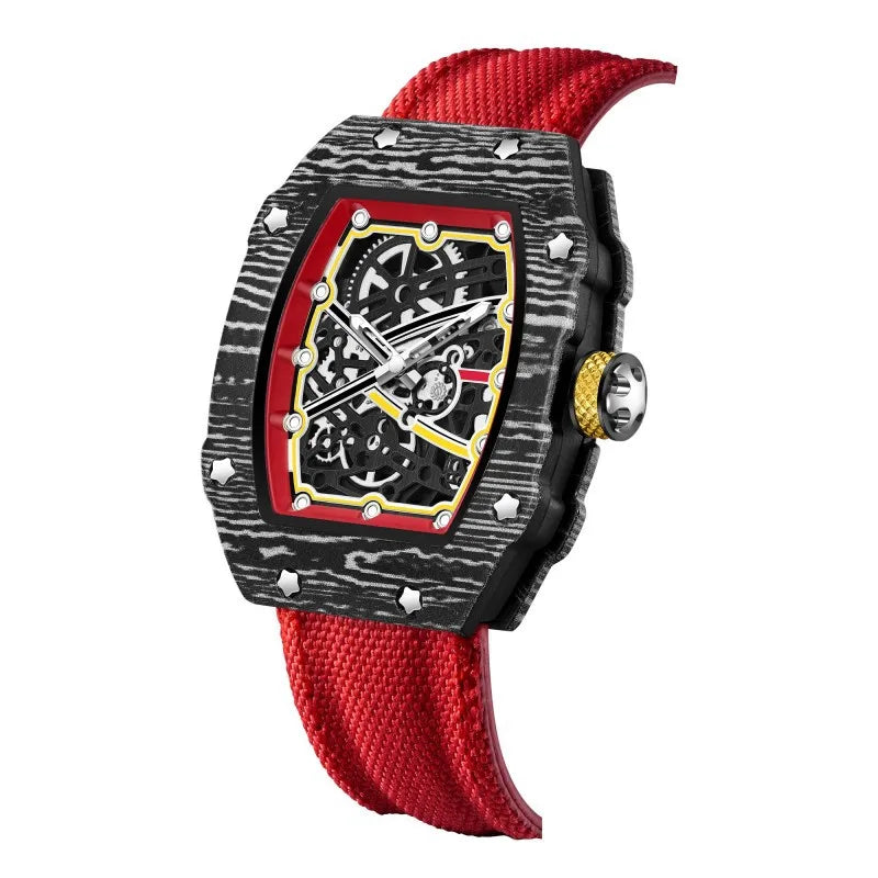 Ultra-Thin Tonneau Men's Nylon Strap Quartz Watch