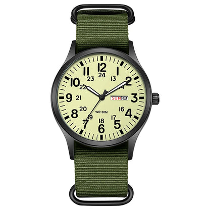 Men's Field Watch Nylon Strap Quartz Military Watch
