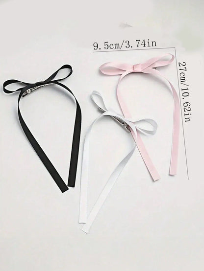 Bow Ribbon Hair Clips Set for Women & Girls