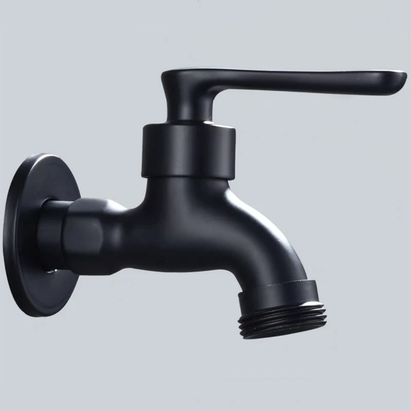 Black Wall Mounted Washing Machine Tap