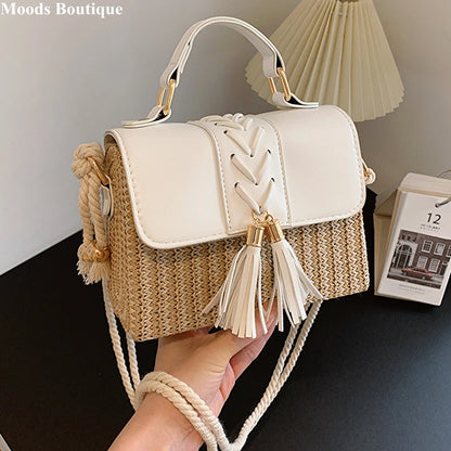 Straw Crossbody Beach Handbag