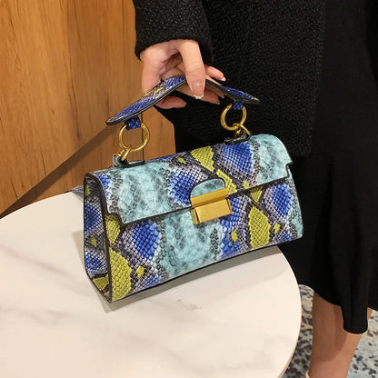 Luxury Snake Pattern Crossbody Shoulder Bag