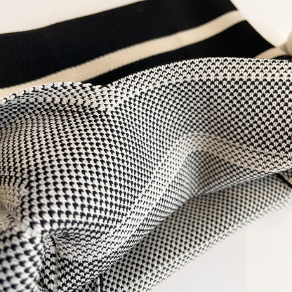 Handmade Knitted Striped Mini Tote Bag