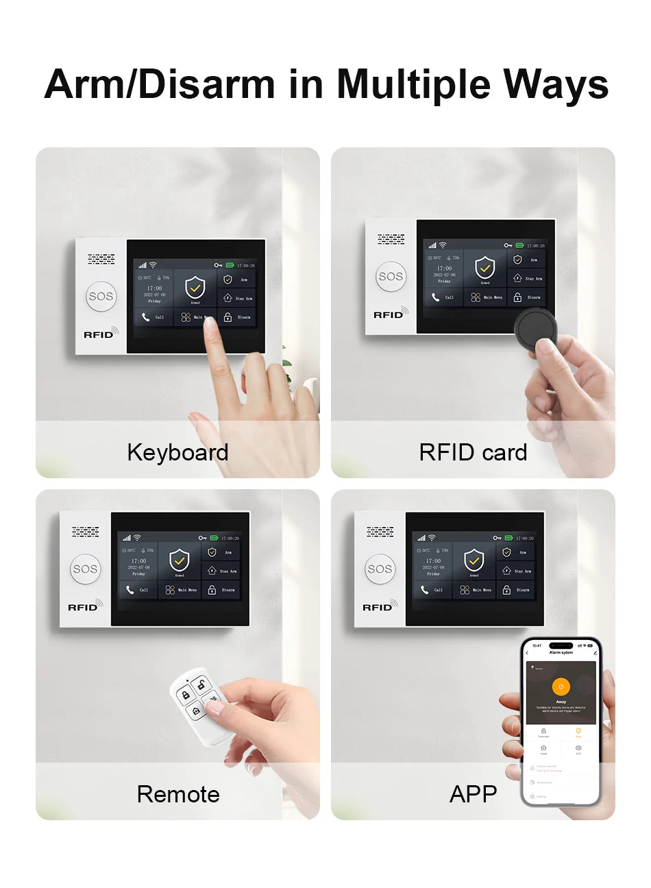Tuya Security Alarm Kit with Touch Screen & Sensors