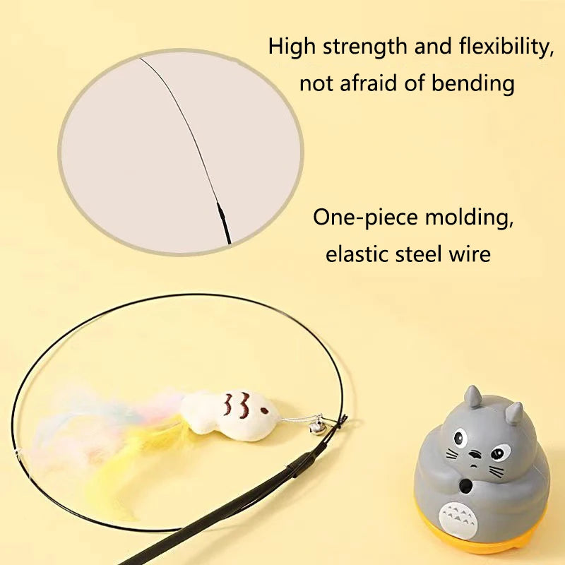 Interactive Feather Cat Wand Toy