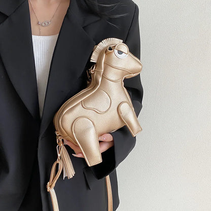 Horse-Shaped PU Leather Crossbody Shoulder Bag