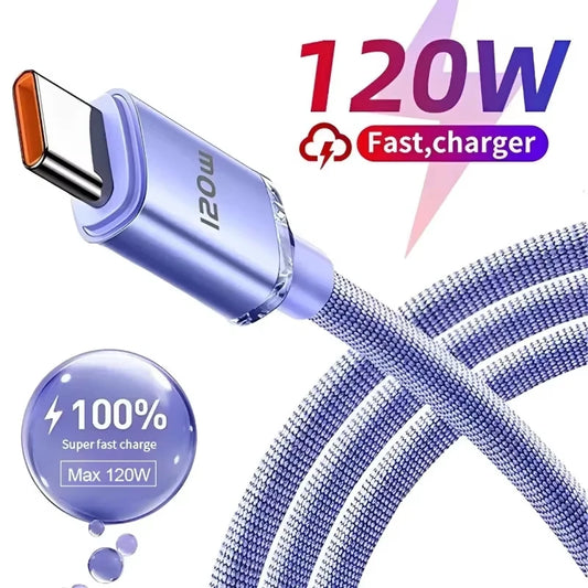 120W USB Type-C Fast Charging Cable 6A