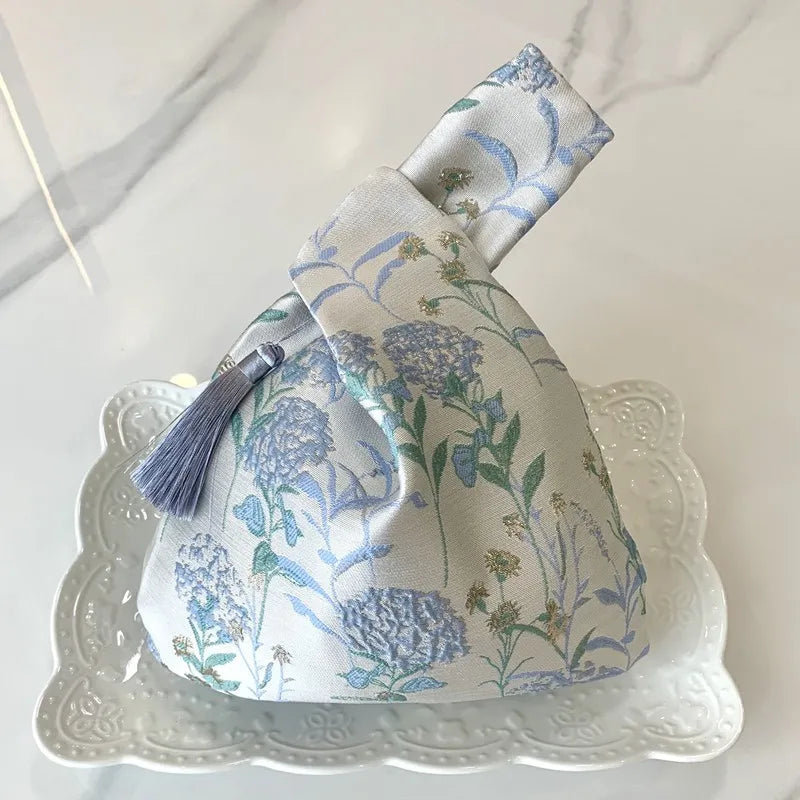 Chinese-Style Embroidered Frame Handbag with Top Handle