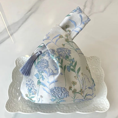 Chinese-Style Embroidered Frame Handbag with Top Handle