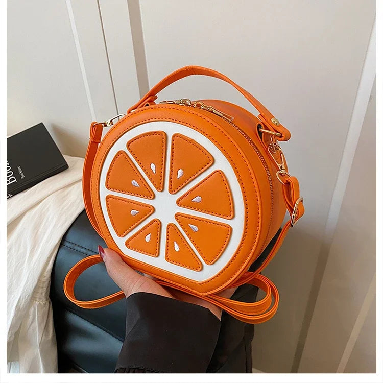 Citrus Slice Round Crossbody Bag