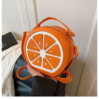 Citrus Slice Round Crossbody Bag