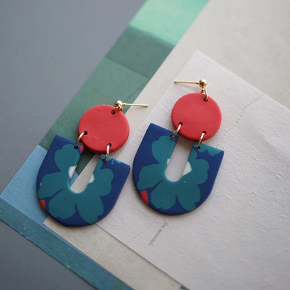 Flower Abstract Art Deco Pattern Earrings
