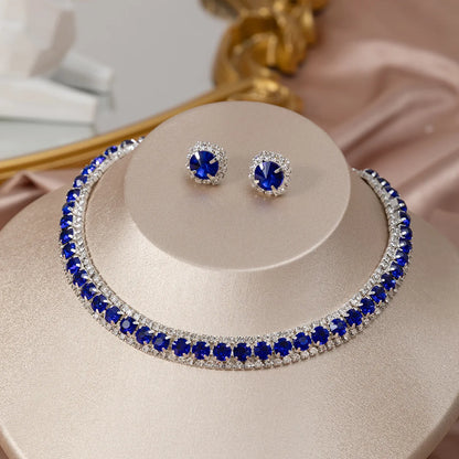 Colorful Crystal Necklace & Earring Set