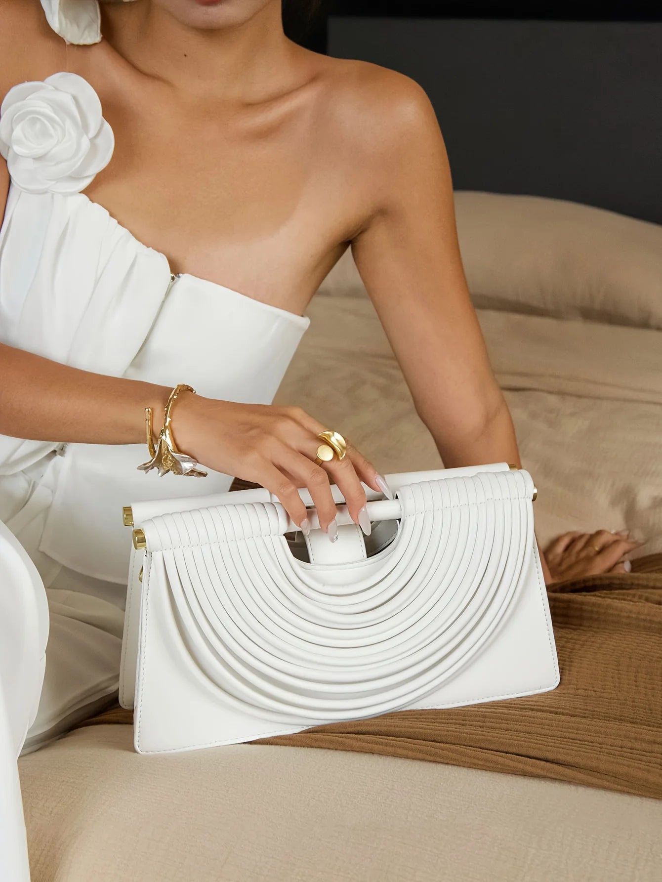 Gold Handwoven Evening Handbag