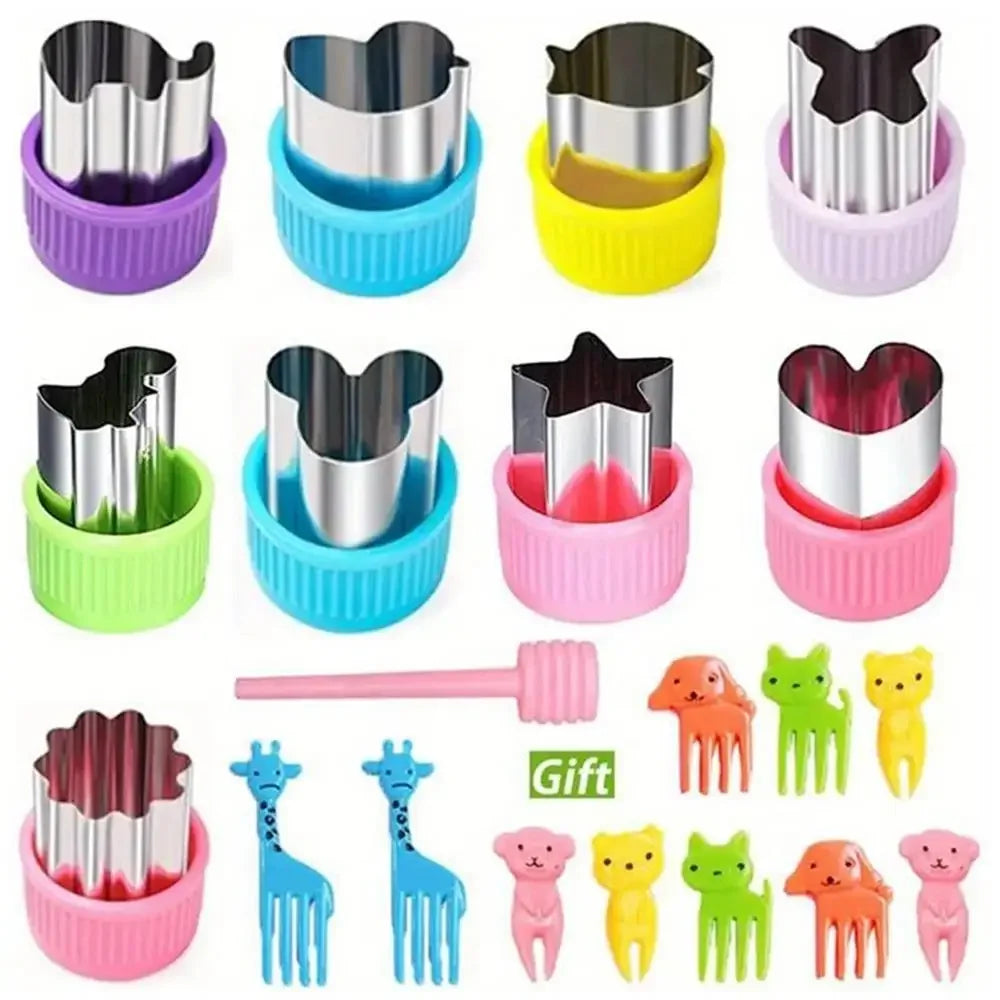 Animal Shape Food Cutter & Cookie Stamp Kit