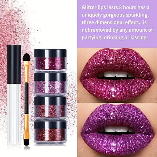 4 Colour Glitter Lip Kit