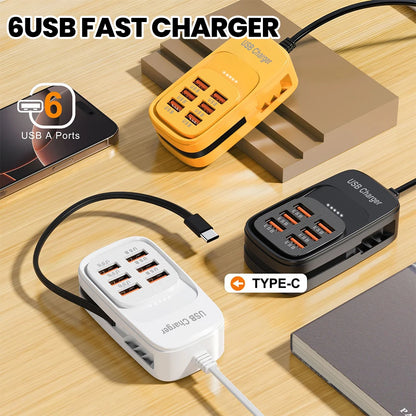 6-in-1 USB Desktop Charging Station