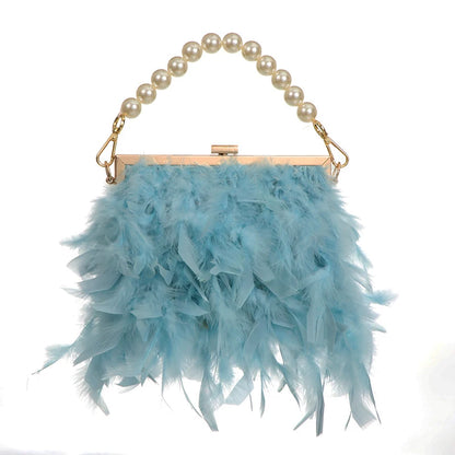 Feather Evening Clutch Bag
