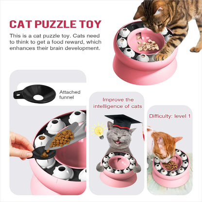 Interactive Slow Feeder Cat Bowl Puzzle Toy