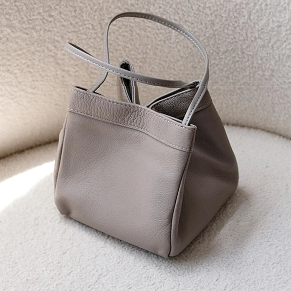Custom Name Suede Leather Shoulder Bag with Top Handle