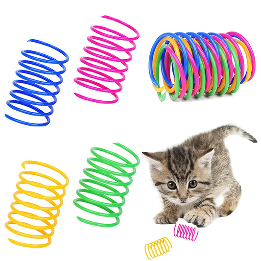 Colorful Cat Spring Spiral Toy Set