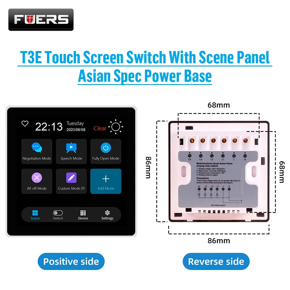 Smart Zigbee Touch Screen Scene Control Panel