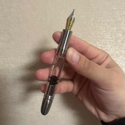Premium Piston Fill Fountain Pen – Titanium & Acrylic