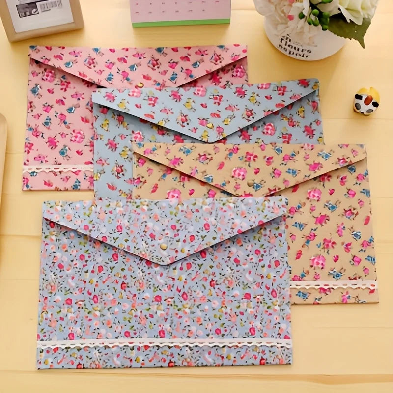 Floral Document Storage Bag