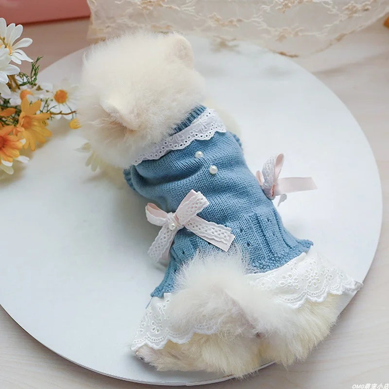 Wool Princess Skirt Pet Sweater for Dogs & Cats