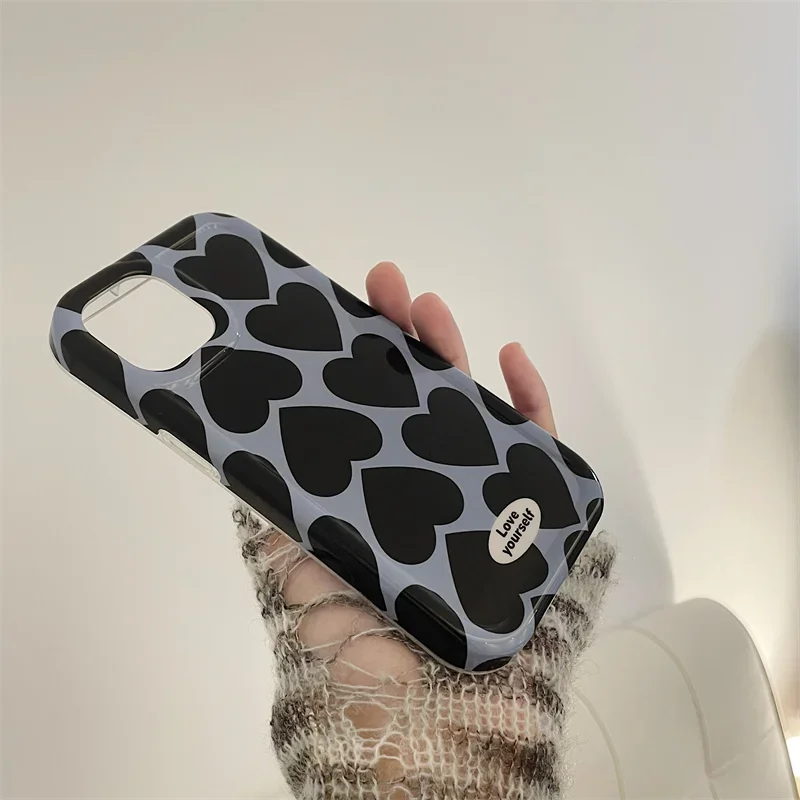 Love Heart Pattern Phone Case For Iphone 11 12 13 Pro Max 14