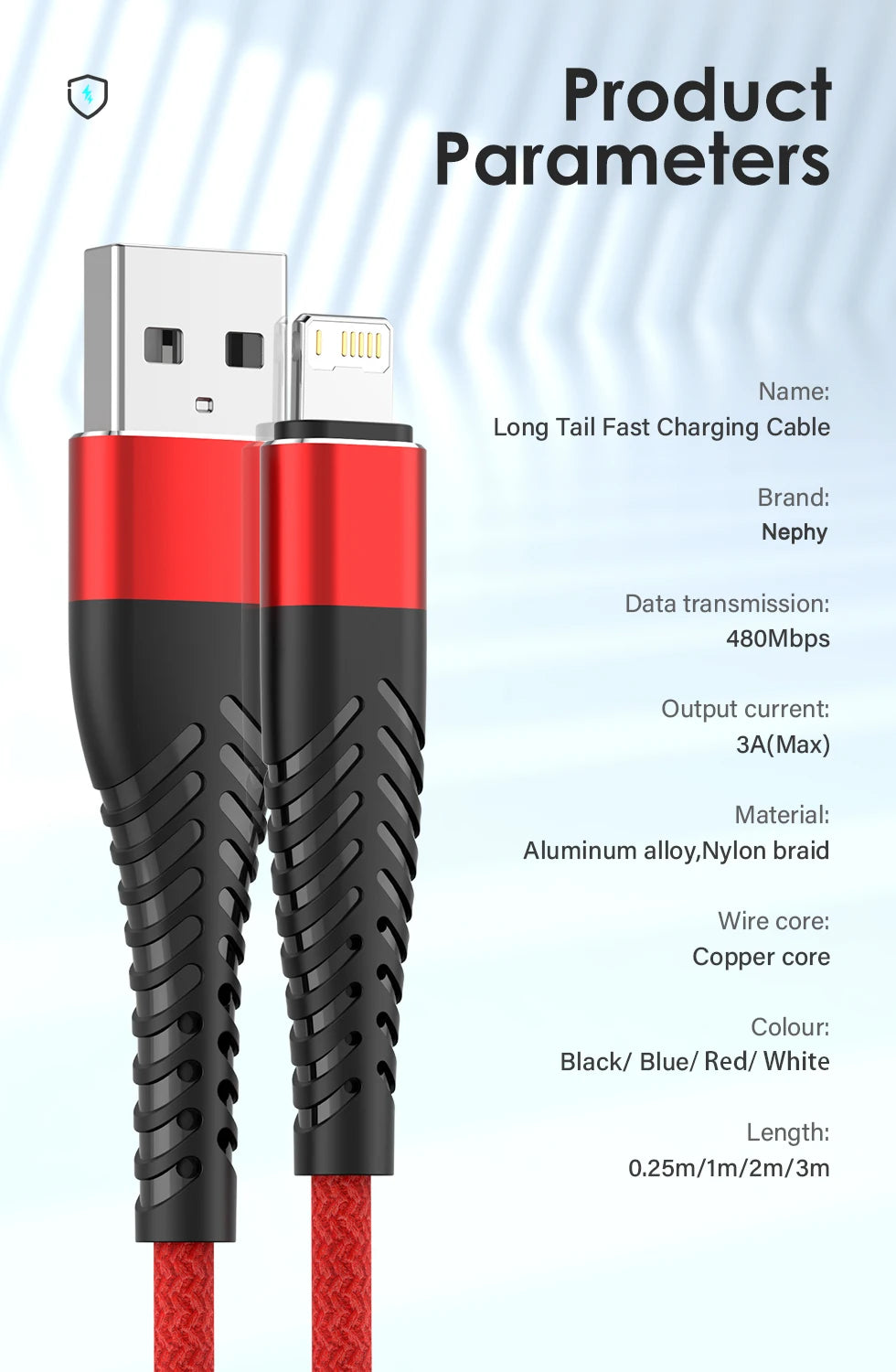 USB-A to Lightning Fast Charging Cable
