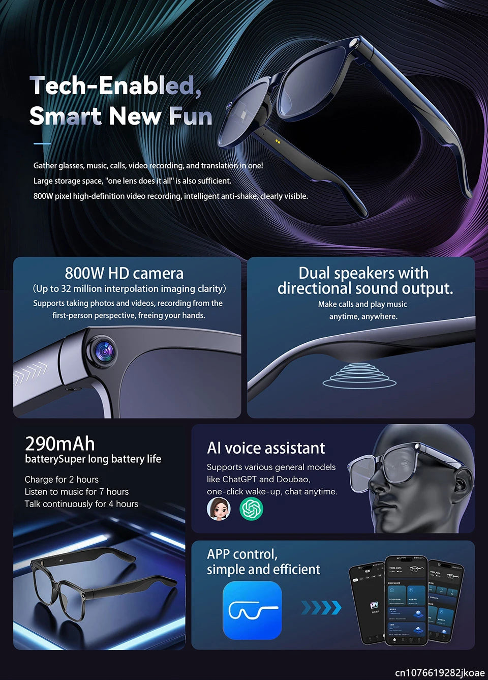 AI Camera Smart Glasses