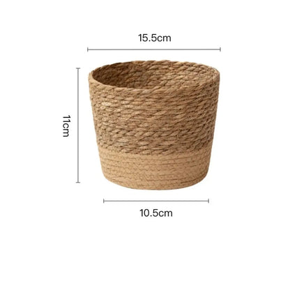 Nordic Rattan Style Plant Pot with Wooden Legs