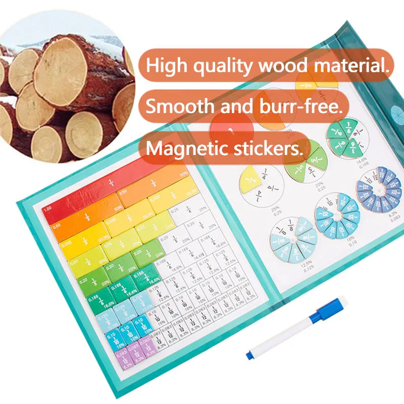 Children Magnetic Fraction Learning Math Toy