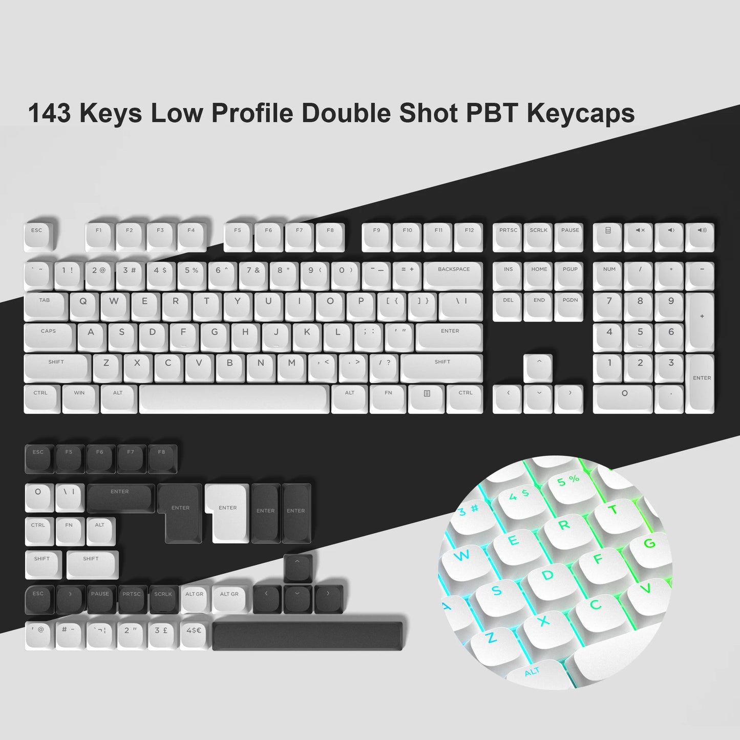 Gradient Purple Low Profile Keycaps